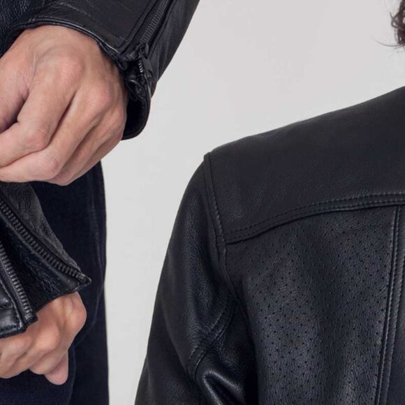 AETHER APPAREL Badlands Leather Motorcycle Jacket Mens M - Picture 5 of 7